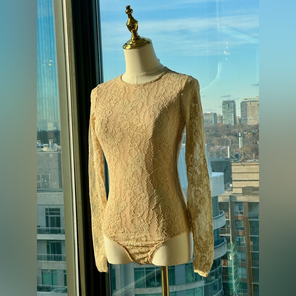 Zimmermann Beige Lace Long-Sleeve Bodysuit - Picture 5 of 16